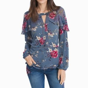 WHITE HOUSE BLACK MARKET floral blouse, Small